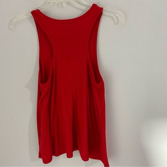 Collezione Women’s Crew Neck Ribbed A Line Red Tank Top Size S - Picture 3 of 3